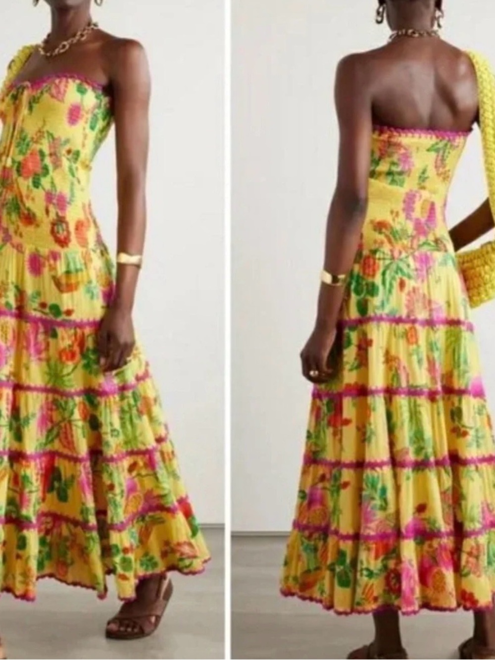Farm Rio Delicate Fruit Garden Halter Maxi Dress - Picture 2 of 5